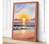 Golden Hour at the Shore Canvas Wall Art Print 36x24 Inch (91 x 61 cm)