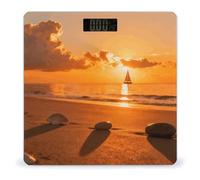 Golden Hour Body Weight Scale Accurate Stable Digital Bathroom Scale Safe Anti-Slip Home Scale with LCD Display, Anti-Slip Base & Safe Rounded Edge Design for Home Use