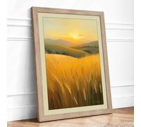 Golden Hour Harvest Rustic Framed Wall Art Print A3 (42×29.7cm) Oak, Wall Decor for Living Room, Bedroom, Office & Home, Ready to Hang, Art Gift