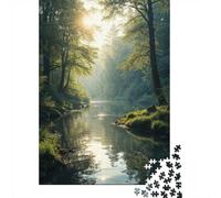 Golden Hour in A Hidden Forest. 1000 Piece Jigsaw Puzzle, 38x26cm/1000pcs, for Adults, Screen-Free Activity, Evening Leisure And Puzzle Lovers