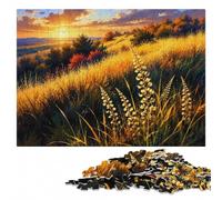 Golden Hour Meadow with Wildflowers Jigsaw Puzzle for Adults, 1000 Pieces | During puzzle time: Adult Jigsaw Puzzle - family puzzle activity with hands-on indoor leisure.