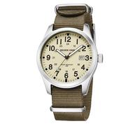 GOLDEN HOUR Men's Nylon Slip-Thru Strap Watch with Military Time Easy Read Dial Glowing Hands 12/24 Hours Dispaly Waterproof Sports Digital Watches