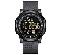 GOLDEN HOUR Ultra-Thin Minimalist Sports Waterproof Digital Watches Men with Wide-Angle Display Rubber Strap Wrist Watch for Men Women