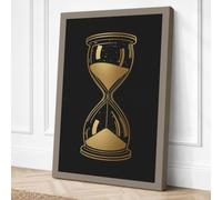 Golden Hourglass Minimalist Canvas Wall Art Print 24x16 Inch (61 x 41 cm)