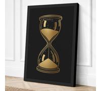 Golden Hourglass Minimalist Canvas Wall Art Print 24x16 Inch (61 x 41 cm)