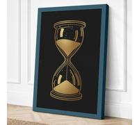 Golden Hourglass Minimalist Canvas Wall Art Print 24x16 Inch (61 x 41 cm)