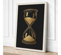 Golden Hourglass Minimalist Canvas Wall Art Print 24x16 Inch (61 x 41 cm)
