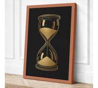 Golden Hourglass Minimalist Canvas Wall Art Print 30x20 Inch (76 x 51 cm)
