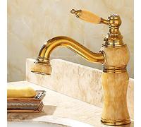 Golden Household Rotating Faucet Minimalist Light Luxury Faucet Hand Wash Basin Hot and Cold Water Water-tap Vessel Faucet (Coffee)