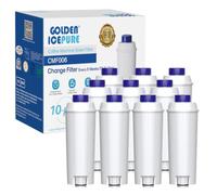 GOLDEN ICEPURE Water Filter Coffee Machine Compatible with De'Longhi DLSC002, SER3017 & 5513292811, ECAM, ESAM, ETAM, BCO, EC Series, Pack of 10