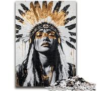 Golden Indian Princess 1000 Piece Jigsaw Puzzle for Adults Teens,Educational Games Home Decoration Deal As Gifts for The Whole Family (50x75cm)