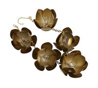 Golden Iron Flower Rain Chain with Easy Installation, Adjustable Length, Stylish Design, Rainwater Drainage for Home Outdoor Decoration, Creating a Calming Ambiance in Gardens,