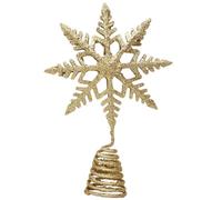 Golden Iron Snowflake Christmas Tree Topper for Party Decor