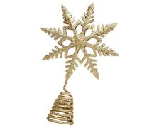 Golden Iron Snowflake Tree Topper for Christmas Decorations Universal Size