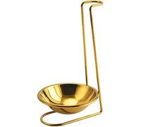 Golden Iron Spoon Unilateral seat,Soup Ladle Rest Stainless Steel Vertical Saving Soup Ladle Holder Spoon Rest Holder Kitchen Utensil Rest for Hotpot Restaurant Buffet Fast Food Restaurant Gold