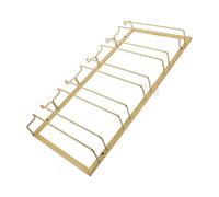 Golden Iron Wine Glass Rack under Cabinet Hanging Stemware Storage | Upside-down Display, Space-saving Organiser for Cocktail Coupe and Martini Glasses, Kitchen or Wine Cabinet Area