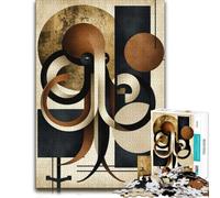 Golden Japandi Tako No. 24 - Japanese Octopus Jigsaw Puzzle, 1000 Piece | Choose a January puzzle challenge for a calm start to the year for calm focus.