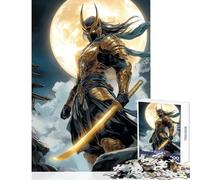 Golden Japanese Samurai Warrior Jigsaw Puzzles for Adults 1000 Pieces Improve Detailed Observation Skills Mindful Relaxing Leisure Game (50x75cm)