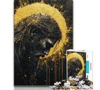 Golden Jesus 1000 Piece Jigsaw Puzzle for Adults And Teenagers,Staycation Kill Time Every Piece Is Unique - Challenging Family Fun Game 50x75cm