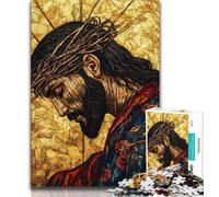 Golden Jesus 1000 Piece Jigsaw Puzzles for Adults,Challenging Game Gifts for Is Ideal As A Gift for The Whole Family 38x26cm