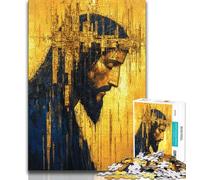 Golden Jesus 1000 Piece Jigsaw Puzzles for Adults,Help The Brain Exercise Addictive Toys to Cultivate Patience A Work of Art (38x26cm)