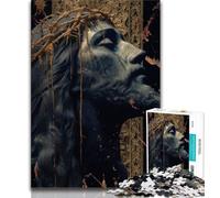 Golden Jesus 1000 Piece Jigsaw Puzzles for Teenagers,Learning Educational Toy for Is Ideal As A Gift for The Whole Family 38x26cm