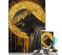Golden Jesus 1000 Piece Jigsaw Puzzles for Teenagers,Learning Educational Toys Family Games Gifts for Friends And Family 38x26cm