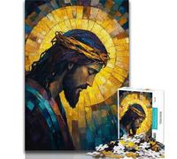 Golden Jesus Jigsaw Puzzles for Adults 1000 Jigsaws,Help The Brain Exercise Addictive Toys to Cultivate Patience Parent-child Interaction 38x26cm