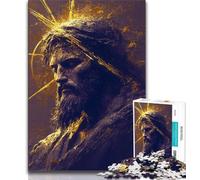Golden Jesus Jigsaw Puzzles for Adults 1000 Piece Puzzle,Challenging Game And Family Play for Is Ideal As A Gift for The Whole Family (75x50cm)