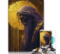 Golden Jesus Jigsaw Puzzles for Adults 1000 Piece Puzzle,Challenging To Complete But Fun And Humorous Birthday Present,Gifts,Wall Art (75x50cm)