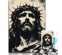 Golden Jesus Jigsaw Puzzles for Adults 1000 Pieces,Help The Brain Exercise Addictive Toys to Cultivate Patience Suitable for Couples (75x50cm)