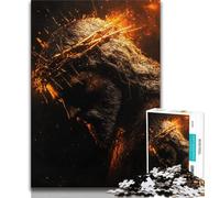 Golden Jesus Jigsaw Puzzles for Adults 1000,Staycation Kill Time Every Piece Is Unique - Challenging Family Fun Game (38x26cm)