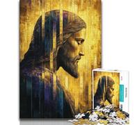 Golden Jesus Jigsaw Puzzles for Adults Teenagers Jigsaws Puzzle,Relax Games Is Ideal As A Gift for The Whole Family 38x26cm