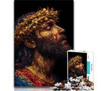 Golden Jesus Jigsaw Puzzles for Teenagers 1000 Jigsaws,Toys Educational Games Stress Relieving Suitable for Desktop Decoration (38x26cm)