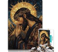 Golden Jesus Jigsaw Puzzles for Teenagers 1000 Pieces,Learning Educational Toys Family Games Unique Birthday And Gifts (38x26cm)