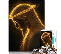 Golden Jesus JigsawPuzzle 1000 Pieces for Teenagers,Challenging Family Activity Games DIY Toy for Home Wall Decor Gifts (50x75cm)