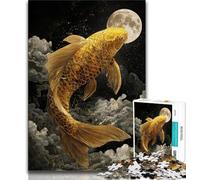 Golden Koi 1000 Piece Jigsaw Puzzles for Adults Gifts,Decompressing Intellectual Educational Toy Perfect Decoration 38x26cm