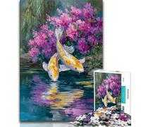 Golden Koi 1000 Pieces Jigsaw Puzzle For Adults Teens,Decompressing Intellectual Educational Toy Birthday Present,Gifts,Wall Art 50x75cm