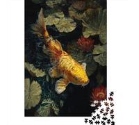 Golden Koi Flows Down The Water Rätsel Für Erwachsene |lotus| 38x26cm/1000pcs Puzzles Lernspiele Home Decor Puzzles