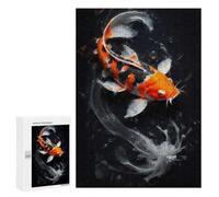 Golden Koi in Bloom Jigsaw Puzzle, 300 PCS, Relaxing Activity for Adults, A Creative Way to Unwind after A Busy Day, at Home