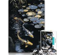 Golden Koi Jigsaw Puzzles for Adults 1000 Piece Puzzle,for Educational Game Challenge Toy for Is Ideal As A Gift for The Whole Family (75x50cm)