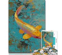 Golden Koi Jigsaw Puzzles for Teenagers 1000 Jigsaws,Challenging To Complete But Fun And Humorous Birthday Present,Gifts,Wall Art 38x26cm