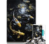 Golden Koi Jigsaw Puzzles for Teenagers 1000 Jigsaws,Educational Games Wall Decoration Unique Birthday And Xmas Gifts (38x26cm)