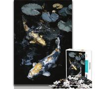 Golden Koi Jigsaw Puzzles for Teenagers 1000 Jigsaws,Stress Reliever Difficult Challenge Suitable for Desktop Decoration (75x50cm)