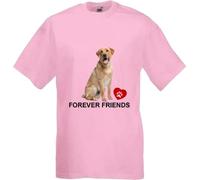 Golden Labrador Dog Pet Forever Friends Family Adult T Shirt Various Sizes And Colours (Light Pink, XL)