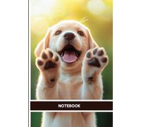 Golden Labrador Paws Up Notebook: 6x9inch | Wide Ruled | 120 Pages | Playful Labrador Puppy Cover