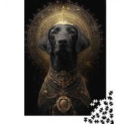 Golden Labrador Portrait Jigsaw Puzzles Puzzles for Adults Kids. 1000 Pieces Impossible Challenge Toy Educational Games Home Decoration for Adults& Kids Age 14 Years Up 70x50cm/1000pcs