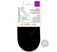 GOLDEN LADY Set 5 Footmuff Black 35/38 Cotton 2 Pairs Women's Socks, Multicoloured, One Size