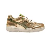 Golden Laminated Leather Sneaker - female - Diadora - Sneakers - Yellow - 3 UK - Shoes 3 UK