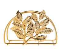 Golden Leaf Metal Napkin Holder for Paper Tissues, Modern | Iron Build, Smooth Edges, Small Footprint, Restaurant Counter Use, Chic Look, Easy Handling